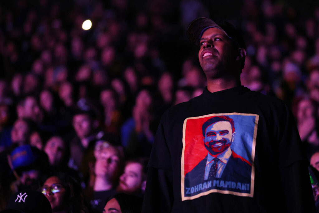 Zohran Mamdani, Bernie Sanders and Alexandria Ocasio-Cortez slam Trump at raucous rally