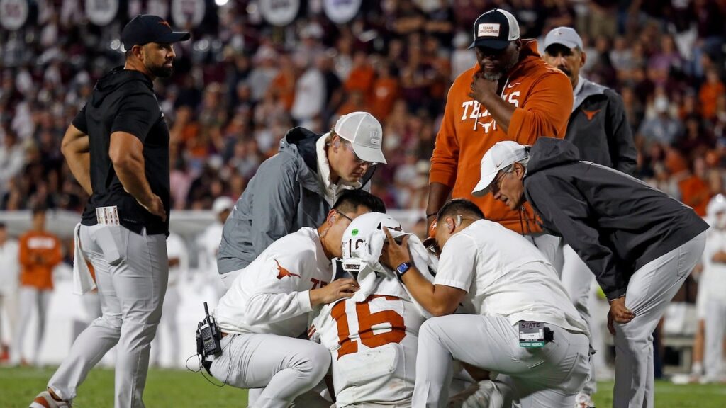 Texas QB Arch Manning hurt as Longhorns beat Mississippi State in OT