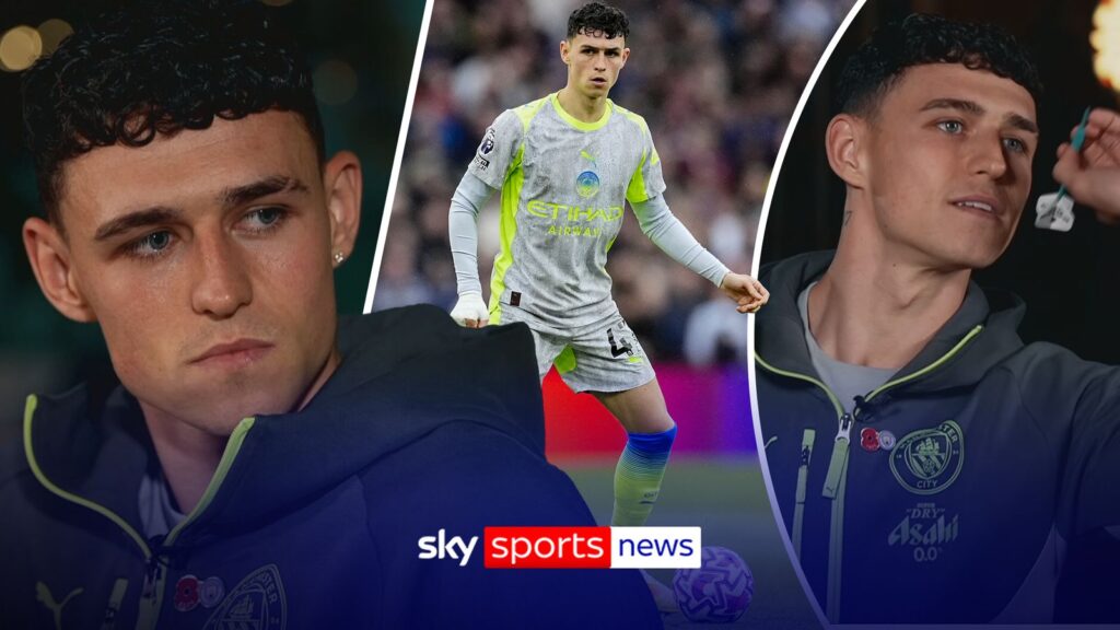 Foden takes on Sky Sports darts challenge ahead of 'season defining' week